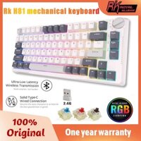 E RK H81 Cấu Trúc Pad Chính Ba Chế Độ RGB Có Dây Bluetooth 2.4G Không Dây 80% Bàn Phím Cơ Khí Sky Cyan Switch FGFGFG