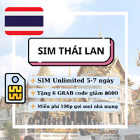 E-SIM / Sim Du Lịch Thái Lan 5G True, loại 5 - 7 Ngày, Không Giới Hạn Dung Lượng | Tặng 600THB Grab Car