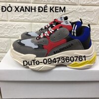 𝐑Ẻ Tết [SALE SỐC-TẶNG HỘP] Giày thể thao Triple S XÁM ĐỎ XANH ĐẾ VÀNG size 36->44 ☑ Chuẩn . `