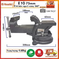 Ê tô bàn nguội 75mm(3") xoay 360 độ Asaki AK-666, Độ mở tối đa 100mm