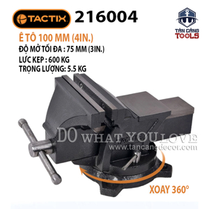 Ê tô bàn nguội có mâm xoay Tactix 216004 100mm/4 inch