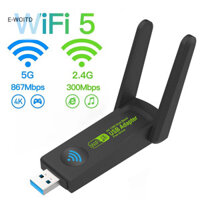 E-woitd 1300mbps 2.4 + 5ghz Gigabit Băng tần kép Usb Wifi Adapter Thẻ mạng không dây Usb Wifi Adapter Pc Card mạng HNVN