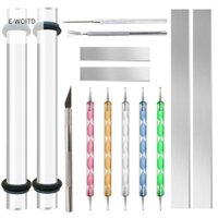 E-woitd 14 Dụng Cụ Đất Sét Polymer Con Lăn Acrylic Đất Sét Cán Pin Với Độ Dày Nhẫn Khăn Giấy Lưỡi Điêu Khắc Bông Tai Bộ Dụng Cụ Làm Đồ Dùng Máy Thái Dao Chấm Công Cụ Phụ Kiện Trang Sức