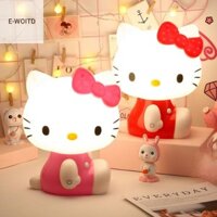 E-woitd 3D LED Hello Kitty Đèn Ngủ Cảm Ứng Kawaii Sanrio KT Cat USB Cho Bé Ăn Tại Nhà Bảo Vệ Phòng Ngủ Mắt Đèn Ngủ Trang Trí Phòng HNVN