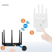 E-woitd Bộ lặp WiFi không dây 1200Mbps Bộ lặp tín hiệu WiFi Băng tần kép 2.4G 5G Ăng-ten mở rộng WiFi Bộ khuếch đại mạng WPS Router HNVN
