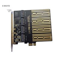 E-woitd PCIE sang M2 Adapter PCI Express X1 3.0 4 Cổng B Key M.2 NGFF SATA SSD Adapter HNVN