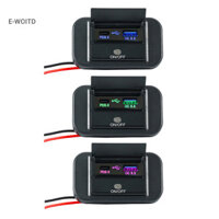 E-woitd Sạc Nhanh PD Loại C Cổng USB Kép Xe Buýt Sạc Ổ Cắm Adapter 12V / 24V Bảng Nguồn USB Có Swith Cho Xe Máy Hàng Hải HNVN