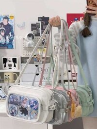 E9 Hai Thứ Nguyên Thuần Sắc PU Nghiêng Túi Xách Học Viện Trăm Đáp Điện Thoại Di Động Túi Nhỏ Nữ