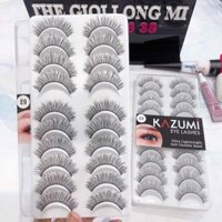 E9 hộp lông mi giả 10 cặp làm bằng tóc thật chuẩn xuất khẩu Mỹ thương hiệu Kazumi