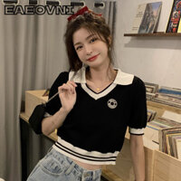 EAEOVNI áo polo nữ áo có cổ Comfortable INS Fashion thời trang WMY24805T4 33Z240815