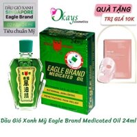 Eagle brank Medicated Oil dầu gió xanh con ó hai nắp mỹ OK208 mùi thơm dễ chịu 24ml- Okays
