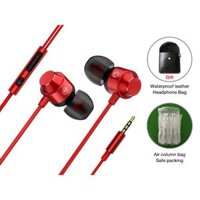 Eardeco kim loại trong tai nghe tai có micrô có dây điện thoại có dây điện thoại âm thanh âm thanh nặng 3,5 mm