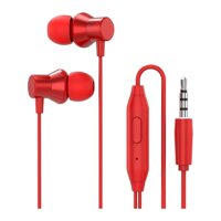Earphones in-Ear Headphones with Microphone, Headset Stereo Sound Noise Isolating   Free,3.5mm Wired Earbuds for iOS and Android Smartphones - red