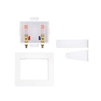 Eastman 60247 Center Drain Washing Machine Outlet Box with Hammer Arrestors, 1/2 inch Crimp PEX, White