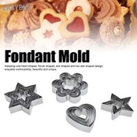 Easybuy 20 Chiếc Fondant Khuôn Inox Đường Kẹo Bánh Quy Làm Máy Nướng Phụ Kiện