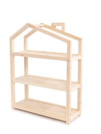 EBC Home Wooden House Bookshelf - 31.5" L x 12" D x 41.5" H Dollhouse Bookshelf -Display Shelf for Collectibles Figures, Toys, Dolls, a...