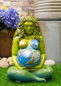 Ebros Gift Millennial Gaia Green Earth Mother Nature Goddess Te Fiti Statue by Oberon Zell in Vivid Colors Home and Garden Decorative Figurine (Lar...