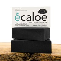 ECALOE Nordic Sea Mud Cold-Pressed Total Detox Body Face Soap [3x Full Size] - Activated Charcoal Carbon, 100% Vegan, All Natural Non-Chemical, Ant...
