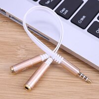 Echo Tech ♬    3.5mm Stereo Audio Male to 2 Female Headphone Mic Y Splitter Cable Adapter（New Store/High Quality/Low Price)