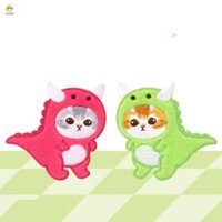 Echog 5 Miếng Dán Thêu, Phim Hoạt Hình DIY Mèo Cosplay Miếng Dán Khủng Long, Phụ Kiện Quần Áo Dễ Thương Tự Dính Quần Áo Táo Trang Trí Túi