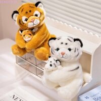 Echotech Tiger Hand Puppet, RealLife Plushie Animal Hand Puppet, Creative Headband Fluffy Kawaii Tiger Plush Doll Storytelling