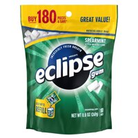 ECLIPSE Spearmint Sugarfree Chewing Gum, 180 piece bag, 4 Pack