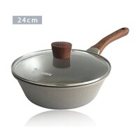 Ecoramic Bling - Chảo Chống Dính Đáy Sâu lòng cách nhiệt 24 cm - có nắp