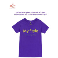 ECOSTAR, t-shirt garment dye , cổ tim, Purple,TW-002-M1-I0002