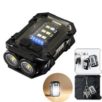 Edc Đèn pin móc khóa LED nhỏ có sạc USB Type-C Công việc từ tính Đèn Flash Đèn pin câu cá Đèn lồng cắm trại