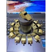 EDC simple Còi đồng hiệu lệnh cao cấp tiếng lớn tặng kèm khoen xích đồng thau .