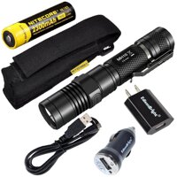 EdisonBright Nitecore MH10 CREE XM-L2 U2 LED 1000 Lumen USB Rechargeable Flashlight, 18650 Rechargeable Li-ion Battery, USB Charging Cable, Holster...