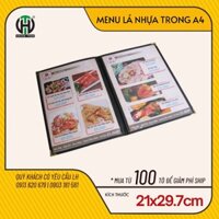 (Edit) [Combo 5 tờ, KT: 21cm x 29.7cm] Bìa menu lá nhựa trong A4 - Viền nhiều màu