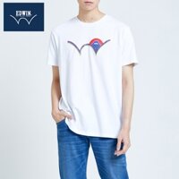 Edwin Cá Tính In Logo Thiết Kế Màu Trơn Rời Áo Thun Tay Ngắn Nam