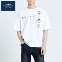 Edwin Edo Katsu Áo thun tay ngắn dáng rộng Unisex In cá tính Logo Áo sơ mi chất lượng cao cấp