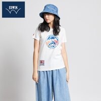 Edwin Edo Katsu Cổ Tròn Áo Thun Unisex Top Nhật Bản Câu Cá Lớn Phong Cách Đơn Giản In Tay Ngắn