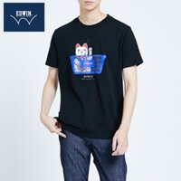 Edwin Supermarket Series Áo thun ngắn tay dáng rộng thời trang Nhật Bản dành cho nam và nữ Ins