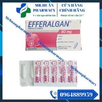 Efferalgan 80mg (Hộp 10 viên) – Viên đặt dùng để hạ sốt giảm đau