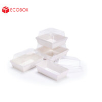 EFHP4T - Hộp giấy kraft thực phẩm - Nắp PET - Trắng - 20.5x15x6 cm (25 hộp)
