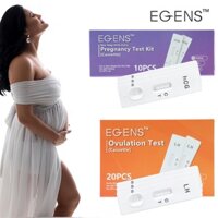 Egens 10 HCG + 20 Bộ thử nghiệm HCG Cassette thai kỳ / rụng trứng Độ chính xác cao với cốc nước tiểu miễn phí