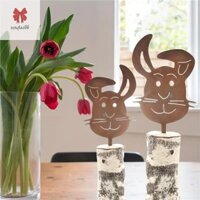 [Egi] Handmade Retro Thỏ Cắm Đất Trang Trí Ngoài Trời Thỏ Sắt Rusty Thủ Công Sân Ngoài Trời Nghệ Thuật Để Trang Trí Nhà Trang Trại [VN]