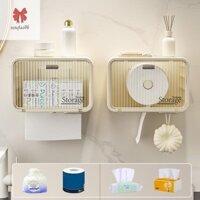 [Egi] Hộp đựng khăn mặt Hộp đựng đồ vệ sinh treo tường không đục lỗ Hộp đựng đồ trang điểm phòng tắm Hộp bông [VN]
