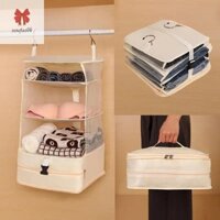 [Egi] Kệ du lịch treo di động Túi đựng đồ có thể gập lại Tủ quần áo đa chức năng Treo quần áo Túi đựng vali đựng đồ du lịch Dung tích lớn [VN]