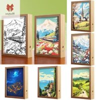 [Egi] Tranh Dạ Quang Khung Gỗ Tranh Ánh Sáng Khung Ảnh Đèn Ngủ Led Trang Trí Phòng Ngủ Sinh Nhật Quà Tặng Giáng Sinh Đèn Trăng [VN]