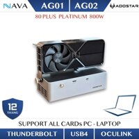 eGPU AooStar AG01/AG02 v2 Platinum 800W 80Plus Thunderbolt3/4 USB4 Oculink TGX nhôm đúc AG01S/AG02S