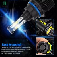 Ehbqna 2 Chiếc 4 Mặt Bóng Đèn Pha LED 9012 Đèn Ô Tô 9004 Đèn Sương Mù Tự Động Đèn Pha Siêu Trắng Mới