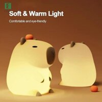 Ehbqna Adorkable Silicone LED Capybara Đèn Ngủ Động Vật Cảm Biến Cảm Ứng Đèn Ngủ Trẻ Em Kid Đầu Giường Trang Trí Phòng Ngủ Quà Tặng Sinh Nhật Mới