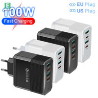 Ehbqna Total 100W 4 Cổng PD USB Sạc Điện Thoại Type-C Sạc Nhanh Bộ Chuyển Đổi Nguồn Cho Iphone Android Cho Samsung Xiaomi Chuyến Đi Máy Tính Bảng Mới