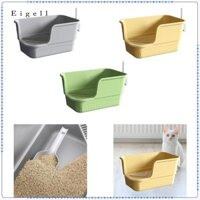 Eigall Cat Litter Basin Mở Top Pet Litter Khay Cat Sand Box Di động Chống nước và Bedpan Cat Litter Tray Mặt cao