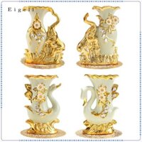 Eigall Châu Âu Gốm Voi Vàng Bình Hoa Phòng Khách Bàn Ăn Bình Trắng Sắp Xếp Trang Trí Nhà Cửa