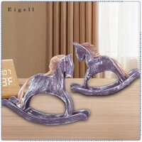 Eigl 2 Chiếc Gỗ Ngựa Tượng Nhỏ Bập bênh Ngựa Điêu Khắc Nghệ Thuật Mới Lạ Thủ Công Gỗ Khắc Cho Tủ Tivi Kệ Phòng Học Ngày Lễ